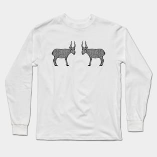 Saiga Antelopes in Love - cute antelope design - light colors Long Sleeve T-Shirt